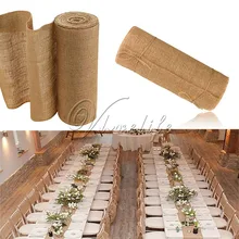 10 metros x 30CM jute Hessian natural arpillera Rollo de cinta corredores de mesa de arpillera Silla de fiesta de bodas bandas Vintage hogar Decoración