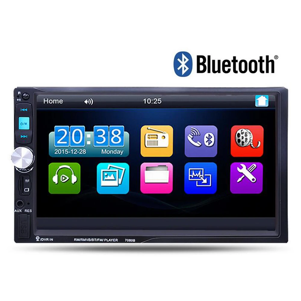 

2 Din 7'' Car Radio Player Audio Stereo Bluetooth MP3 MP5 FM AUX Player Multiple Languages Menu Autoradio