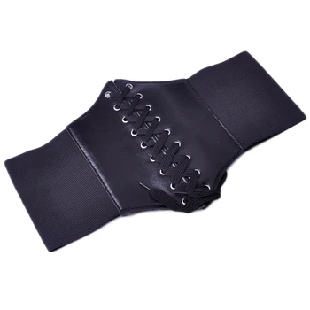 

New Fashion Women PU Leather Wide Waist Waistband Ladies Punk Belt Corset Elastic Elegant Waist Decoration #929