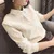Ahmagen New 2017 Autumn Fashion Peter Pan Collar Women Blouses Slim White Shirt Elegant Solid Ladies Tops Plus Size Blouse