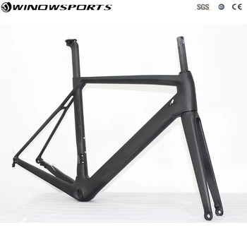 

Aero Disc road bike carbon road frame thru axle 142mmX12mm thru axle package include frame+fork+seatpost+headset road bike frame