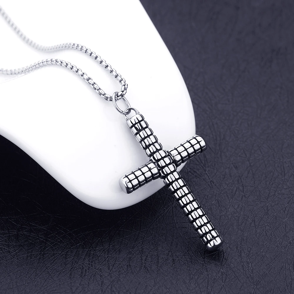 

New Arrival Stainless Steel Cross Pendant Necklace Vintage Punk Christian Jewelry For Men and Women Christmas Gifts