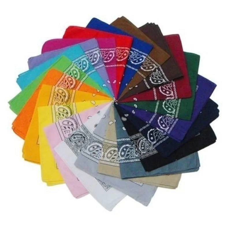 Unisex Hip Hop Black Bandana Fashion Headwear Hair Band Neck Scarf Wrist Wraps Square scarves print Handkerchief High quality