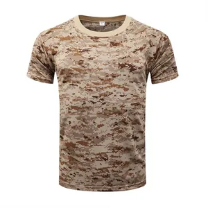 2018 Мужская камуфляжная быстросохнущая дышащая футболка, армейская тактическая футболка, Мужская компрессионная рубашка для фитнеса, летняя облегающая футболка - изображение