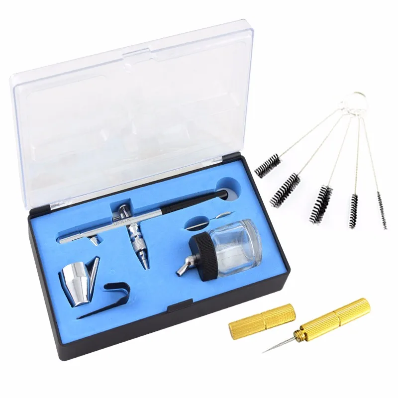 Agulha para Tatuagem Arte para Unhas Decoração do Bolo Kit com Escova de Limpeza 072 + 023 + 035 Ophir Dupla Ação Airbrush & - _ ac 0.35mm 3 Cheap Pintura de corpo