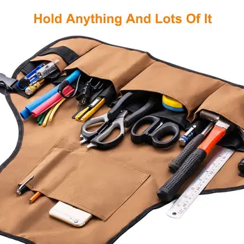 

Professional Work Apron with Pockets Durable Waterproof Adjustable Tool Apron Gardening Woodshop Aprons with Pouches for Men W