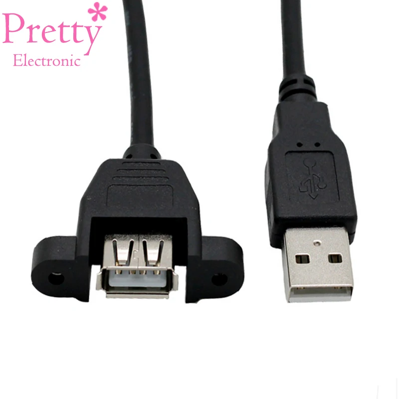 

USB 2.0 Extension Cord With Ear USB extension Cable Can Be Fixed With Screw Hole Case Baffle 30 50 100 150 200 300 cm 2018 New