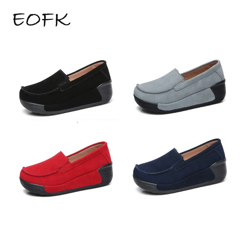 Autumn Spring Moccasins Women Flats Platform Shoes Woman Round Toe Slip-on Loafers Ladies