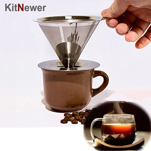 Special Offers Stainless Steel Pour Over Cone Coffee Dripper Double Layer Mesh Filter Paperless Home Kitchen Coffee Shop Brewing Helper Special Offers Stainless Steel Pour Over Cone Coffee Dripper Double Layer Mesh Filter Paperless Home Kitchen Coffee Shop Brewing Helper