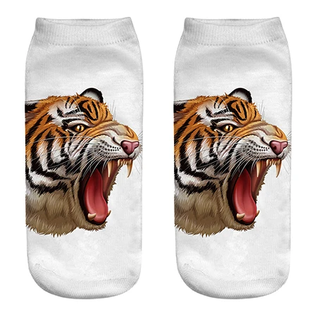 Morematch/1 пара, мужские носки унисекс с 3d Рисунком Тигра, хлопковые носки с 3D принтом, могучие носки, 16 стилей на выбор - Цвет: Style  3