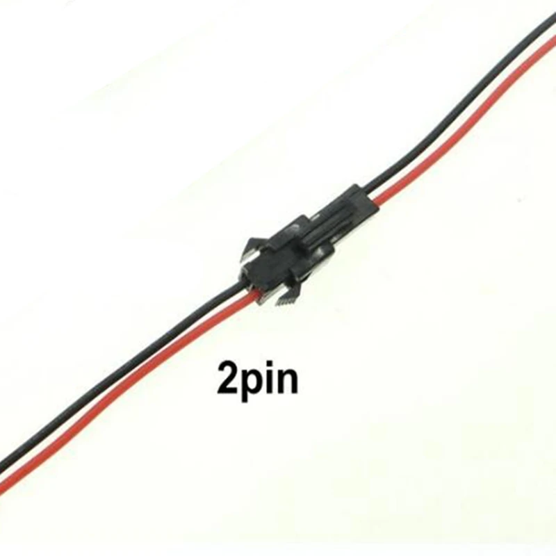 

JST SM 2 Pin Plug Male and Female Connector Adapter Electrical Cable Wire for LED Light Connector Black Red XF30 Extension Wires