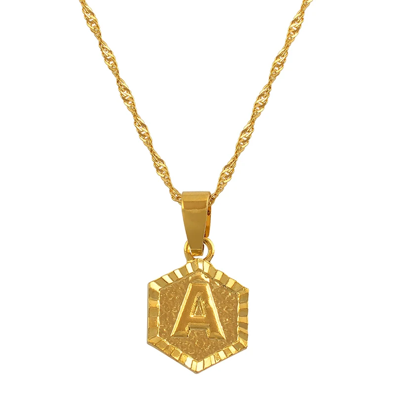 

Gold Color A to Z Alphabet English Letter Pendant Necklaces Initial for Women Girls Jewelry Gifts #J0236