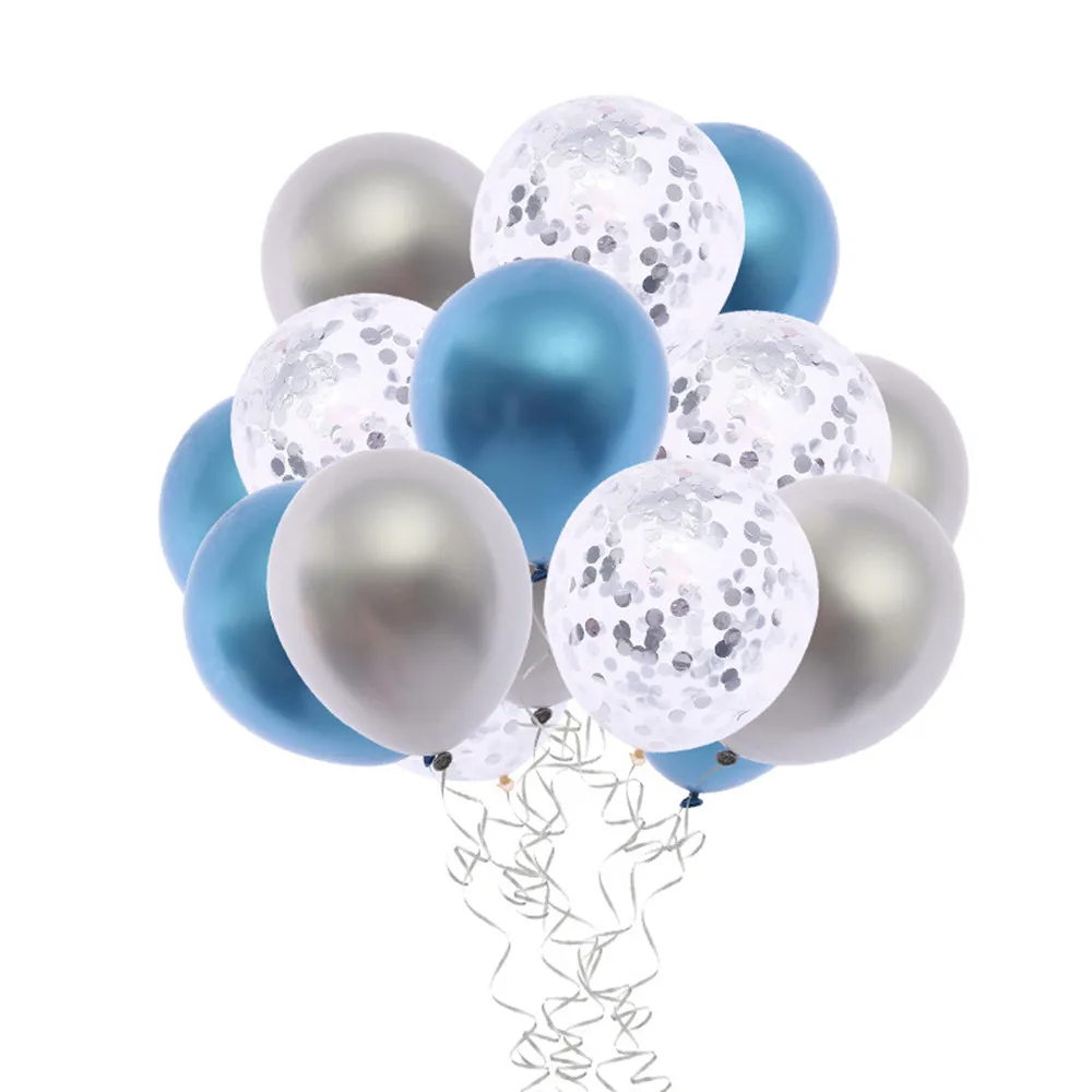 15 шт., разноцветные металлические хромированные шарики, шарики для свадьбы, блестящие конфетти, балоны, детские товары для дня рождения, рождественские украшения - Цвет: Синий