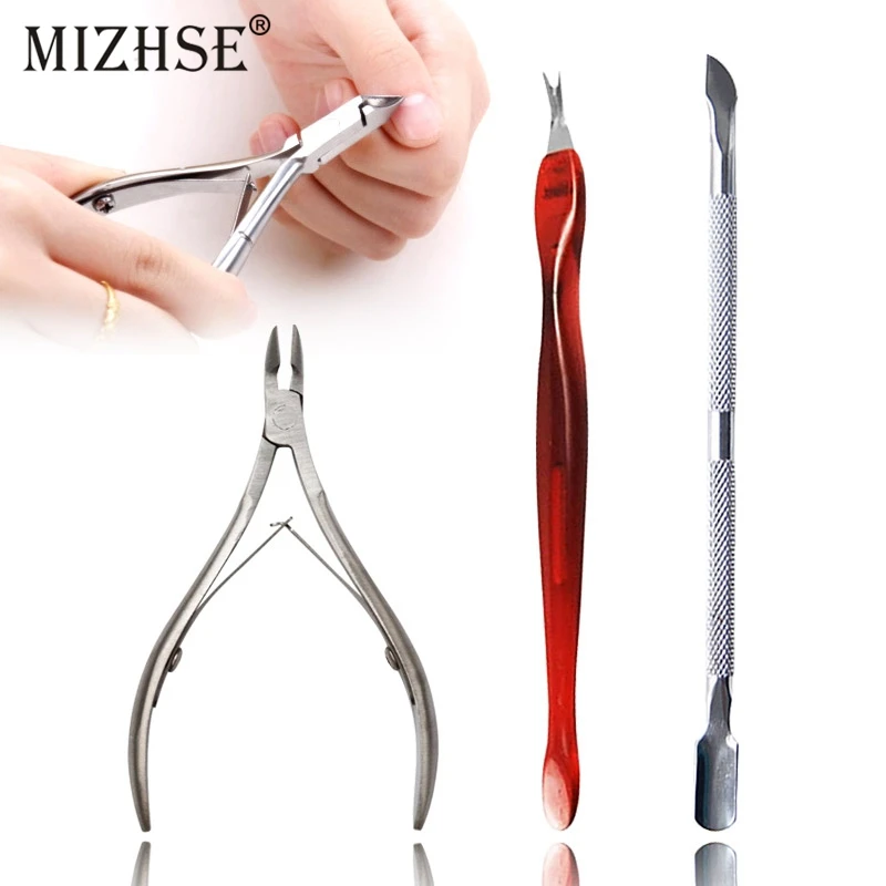 MIZHSE 3 шт./компл. маникюрные инструменты для ногтей наборы из нержавеющей стали