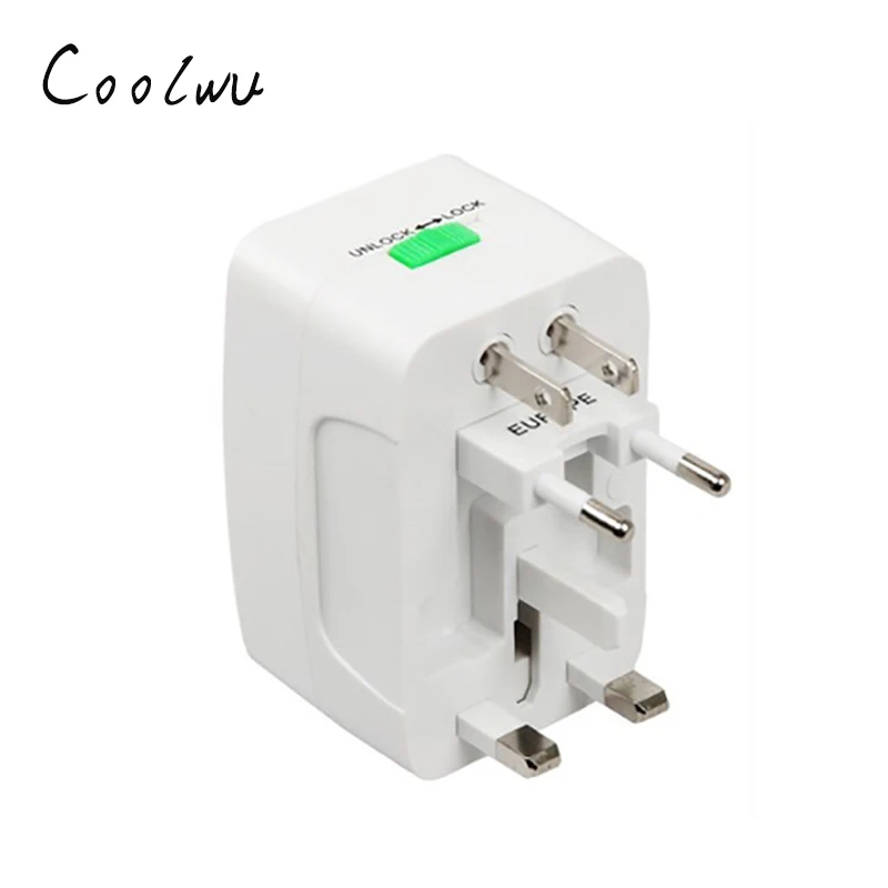

Universal Charger Adapter Plug,All in one Adapter Travel AC Power Converter to EU/US/UK/AU Plug Socket Electrical With 2 USB