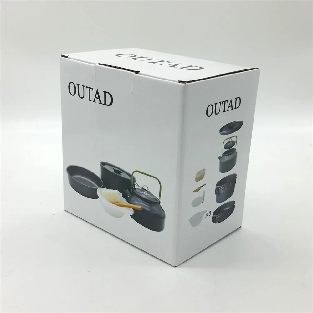 Utensilios Mini cacerola y Pot Set para OUTAD para 2-3 Individuls aluminio óxido no stick portátil para al aire libre