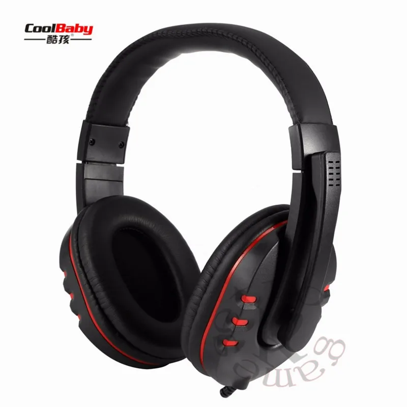 Handsfree Mic гарнитура Кожаный USB проводной стерео Micphone наушники Игровые для Sony PS3 PS4 PC