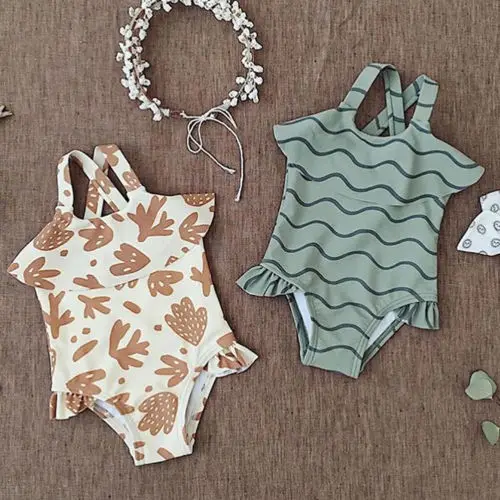 Summer Baby Girl Kid One-Piece Suits Swimsuit Cute Printing New Swimwear Monokini Bikini Bathing Beachwear | Спорт и развлечения