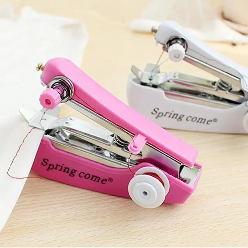 

Sewing Machine Portable Needlework Cordless Mini Hand-Held Clothes Fabrics Sewing Machine Handy Stitch Hand Clothes Quick Tools