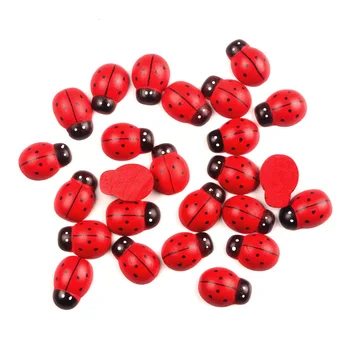 

LF 50Pcs Mixed Wood Beetles Decoration Crafts Flatback Cabochon Embellishments For Scrapbooking Kawaii Cute Diy Accessories