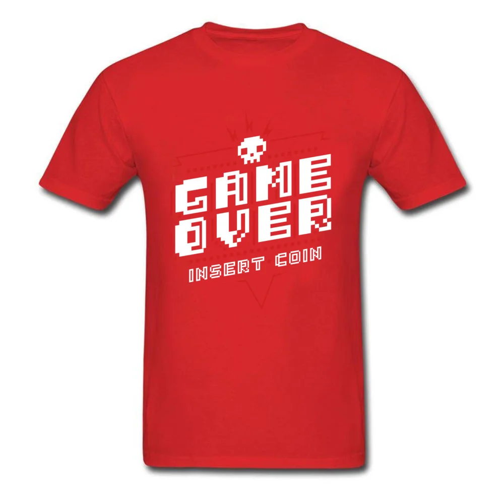 Game Over Red Father Day Pure Cotton Crewneck Tees Short Sleeve Printed On Tee Shirts Dominant Fitness Tight T Shirts Game Over Red red