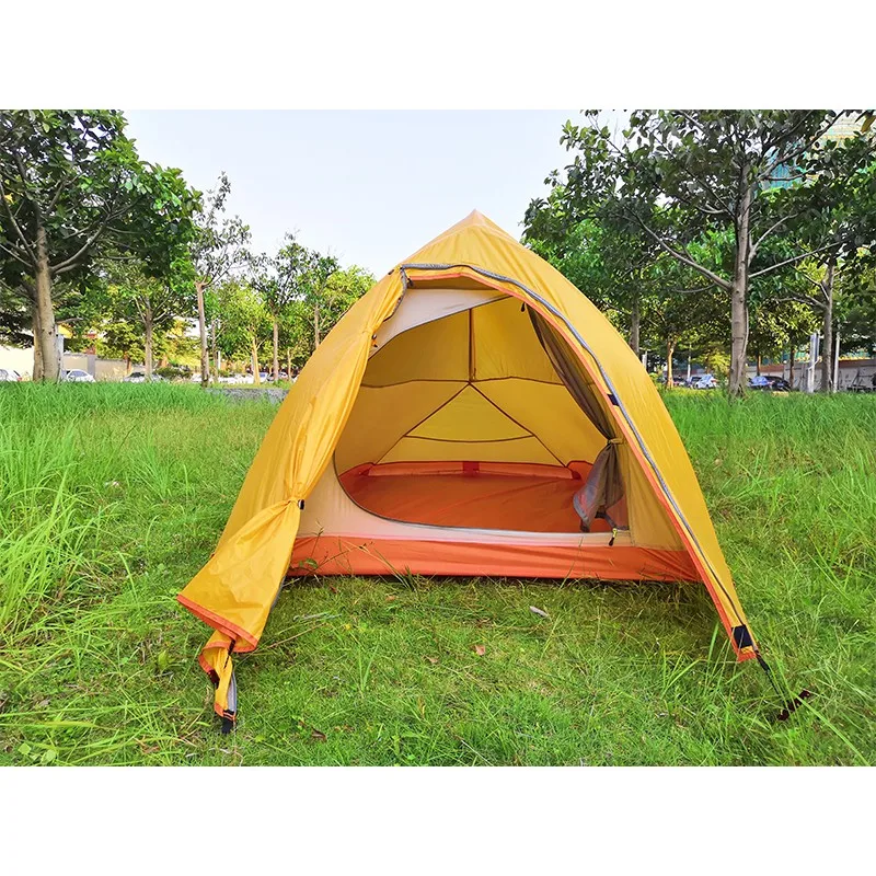 1.35KG  Silicone Coated Waterproof 20D Nylon And Carbon Fiber Pole Double-layer Two-person Ultralight UL  Camping Tent