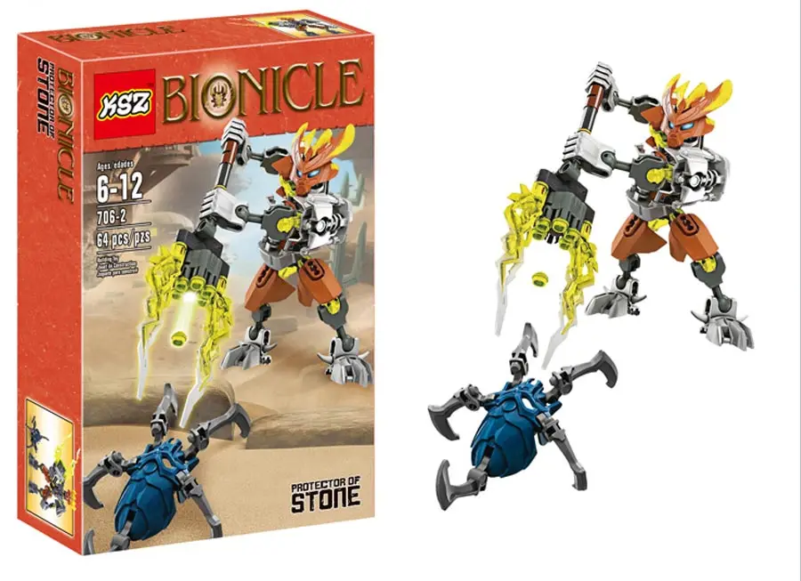 Reedcall 64 шт. Bionicle 70779 защитник камень строительный комплект совместим Legoings