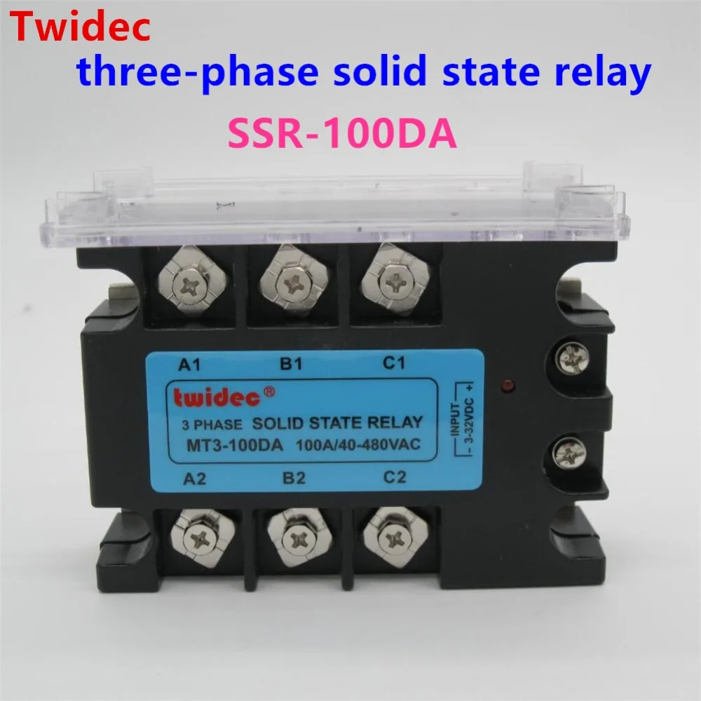 Высокое качество трехфазное твердотельное реле SSR-100DA реле 3-32VDC до 30-480V AC SSR реле+ алюминиевый радиатор+ электрический вентилятор