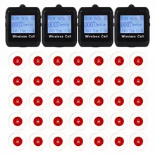 4 Reloj Localizador Receptor 35 Botón de Llamada 433 MHz Wireless Que Llama el Sistema de Megafonía Invitado Restaurante Localizador de Espera Equipo F3258