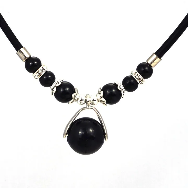 Новое поступление женский кулон из натурального камня ожерелья элегантная увеличенная ключица цепи аксессуары - Окраска металла: black37