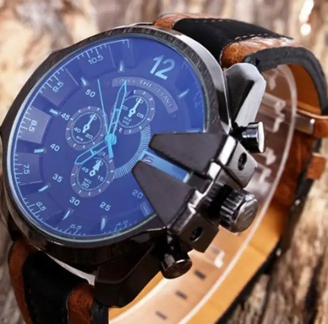 Мужские Кварцевые военные аналоговые спортивные Стальные кварцевые наручные часы с искусственным кожаным циферблатом спортивные мужские часы relogios masculino