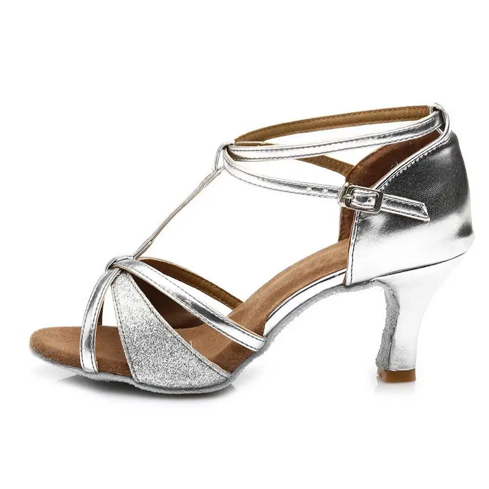 Новая женская обувь для танго, бальных танцев, латинских танцев, распродажа 227 - Цвет: 809 7cm heels Silver