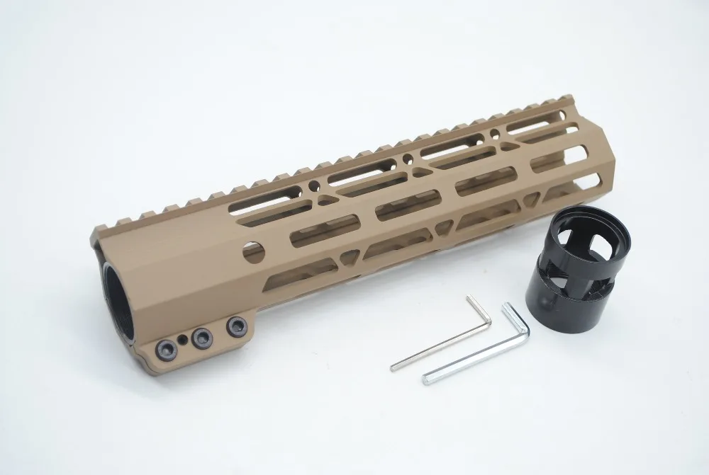 Trirock 9 ''дюйма m-lok цевье железнодорожных зажима Стиль свободном Пикатинни Крепление Системы Fit. 223/5. 56 AR-15 Tan Цвет печатных