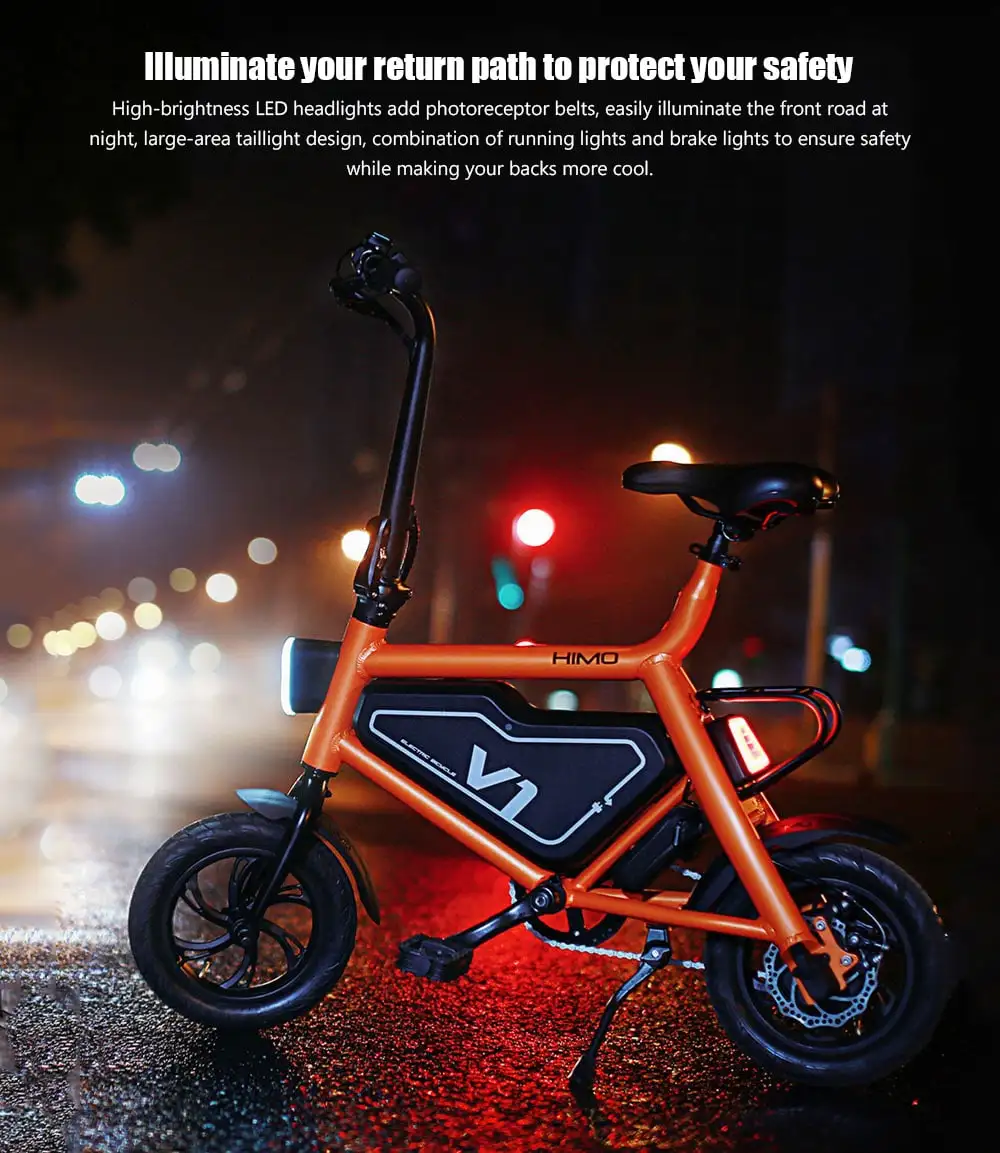 Perfect Updated Version Xiaomi HIMO V1S Portable Folding Electric Bike 20km/h Smart Bicycle 7.8AH ebike Outdoor Xiaomi Electric scooter 4