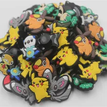 60 шт. ПВХ Покемон туфли с Пикачу аксессуары обуви талисманы обуви украшения для Croc браслет подарок ребенку