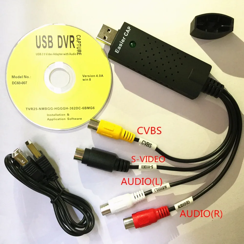 USB 2.0 Video Capture Card ТВ Тюнер ВИДЕОМАГНИТОФОНА DVD Аудио Адаптер конвертер Разъем для Win