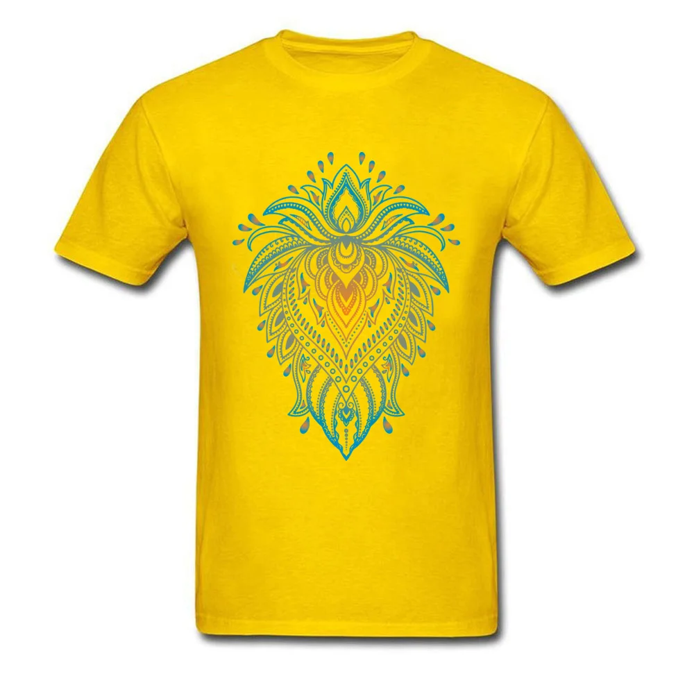 abstract mandala O-Neck T-Shirt Mother Day Tops Shirts Short Sleeve 2018 New Fashion Cotton Summer Tops Tees Simple Style Men's abstract mandala yellow