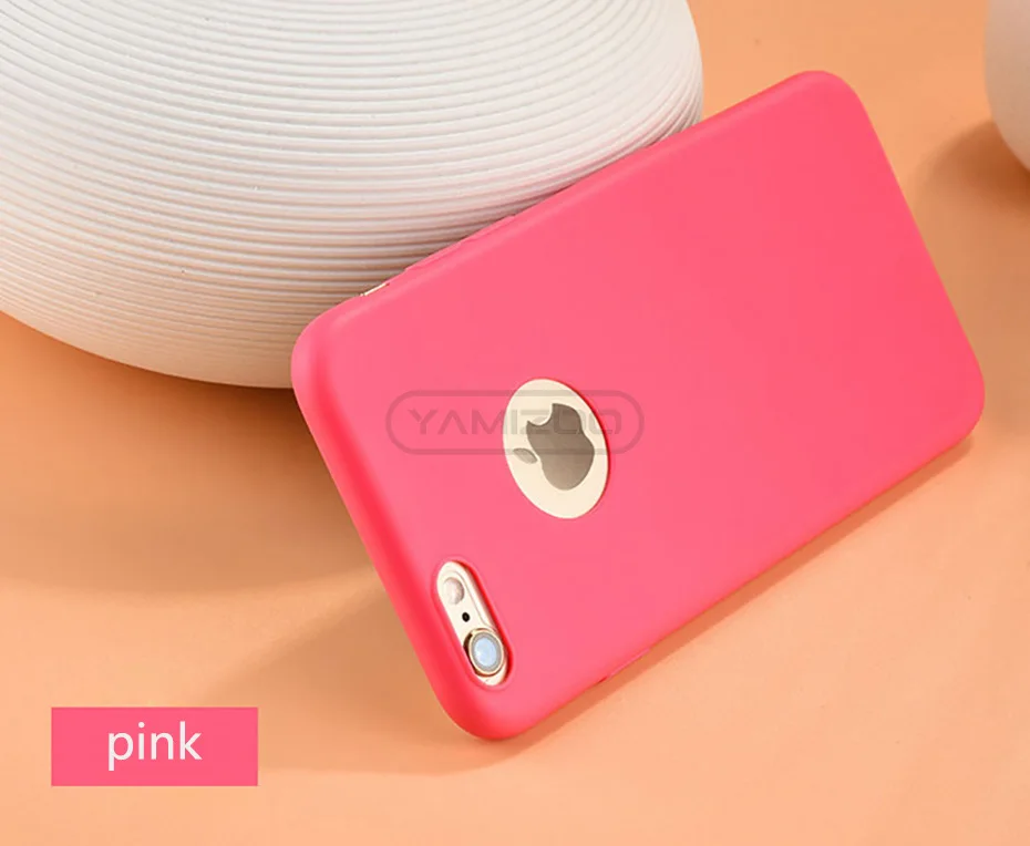 YAMIZOO Silicon Case For iPhone 6 6s Case X Cute Pink Candy Phone Cases On Soft Back Cover For iPhone 6s 6 Plus X Case Silicone (11)