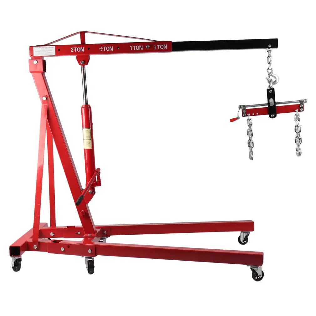 

2T Folding Engine Crane With Balancer Hydraulic Workshop Crane Mobile Car Lifting Tool Vehicle Repair Accessories