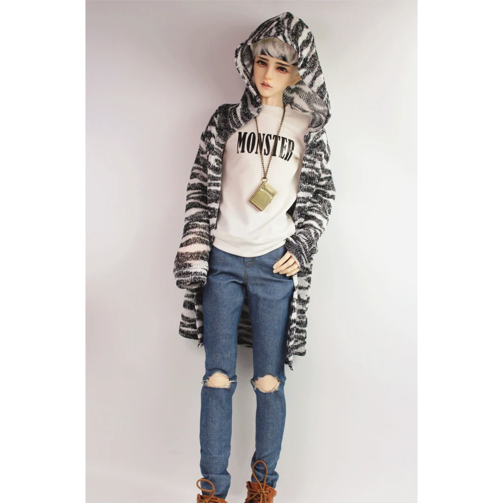 Fashion Hoodie Jacket Knitted Sweater For 70cm Uncle BJD Doll Zebra-stripe Male Bjd Clothing Accessories