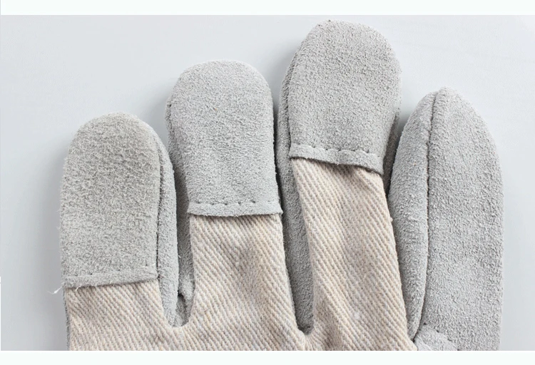 Коровьей Холст долг сварки перчатки высокого Температура защитить руки короткие проекты защитные перчатки
