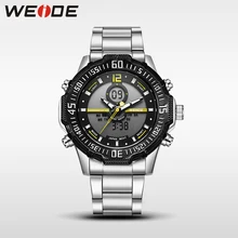 Weide casual genuine luxury brand quartz sport relogio digital masculino watch stainless steel analog led men automatic clock