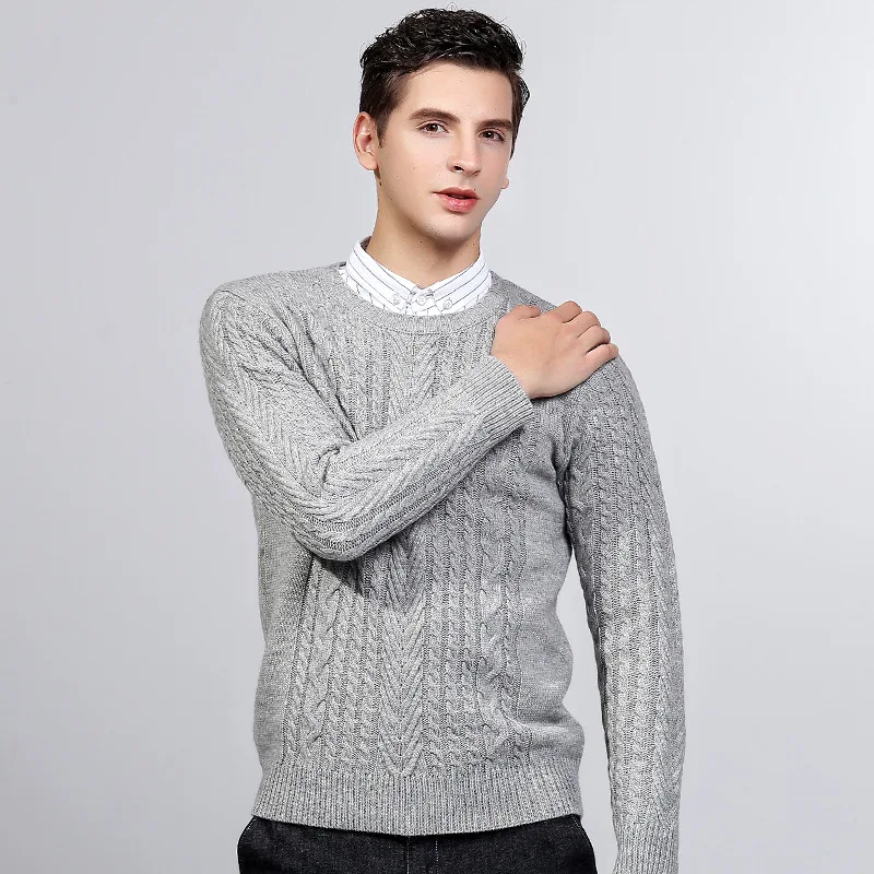 Men's Sweater Jacket Solid Pullovers New Fashion Knitwear Male Slim Casual Knitted Sweater 