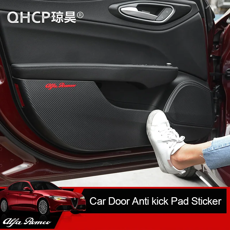 

QHCP Car Styling Carbon Fiber Car Door Anti-kick Sticker Anti-dirty Sticker Protection Side Edge for Alfa Romeo Giulia Stelvio
