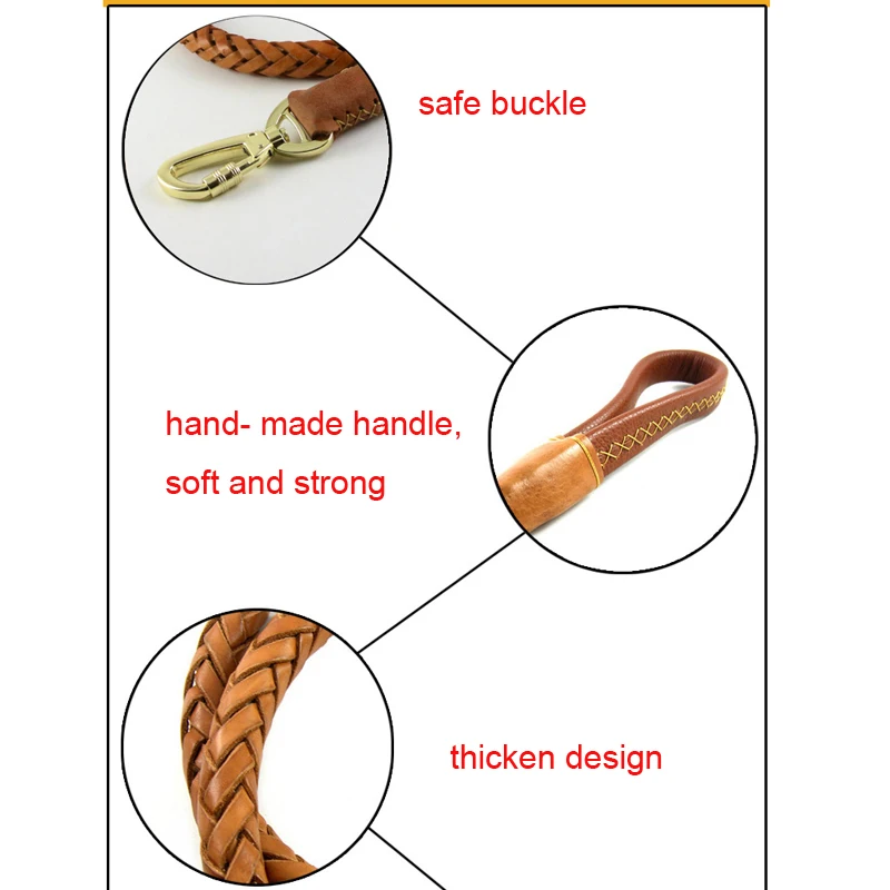 Собачьи поводки из натуральной кожи для питомцев, плетеная собачья цепь ручной работы, утолщенный очень широкий тренировочный пояс для питомцев хаски, золотистый ретривер