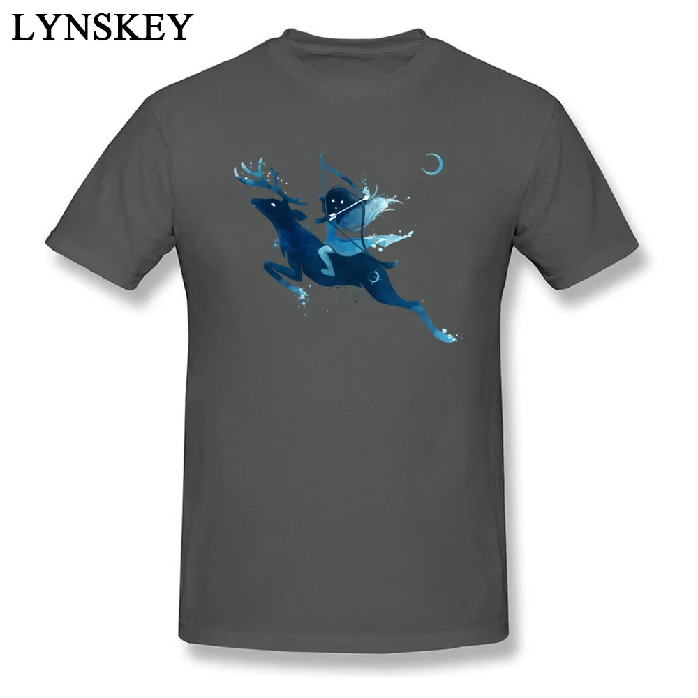 Funny Printing Autumn Elf Archer Short Sleeve T-Shirt 100% Cotton Round Collar Male Tops T Shirt Slim Fit Tee-Shirts carbon