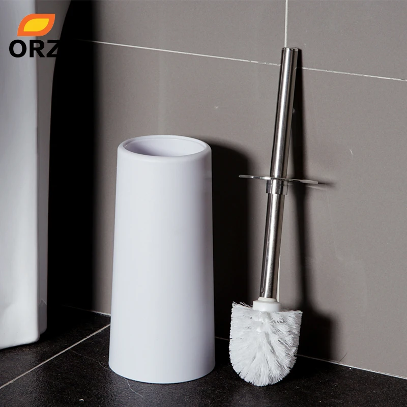 

ORZ WC Brush Set Testing Decoration Plastic Toilet Brush Cup Toilet Bowl Stainless Steel Toilet Brush Rod
