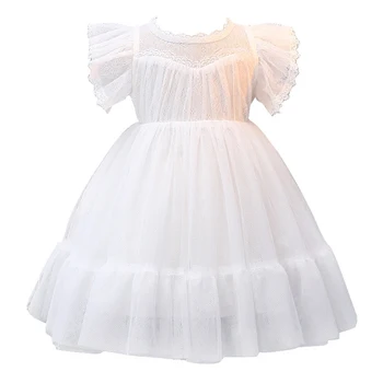 

2019 wedding baby flower girl dressBaby Dresses Girls Birthday Princess Dress Flying Sleeve Princess Elegant Newborn Cute Party