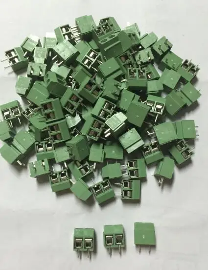 

100 pcs 2 Pin Screw Green PCB Terminal Block Connector 5mm Pitch