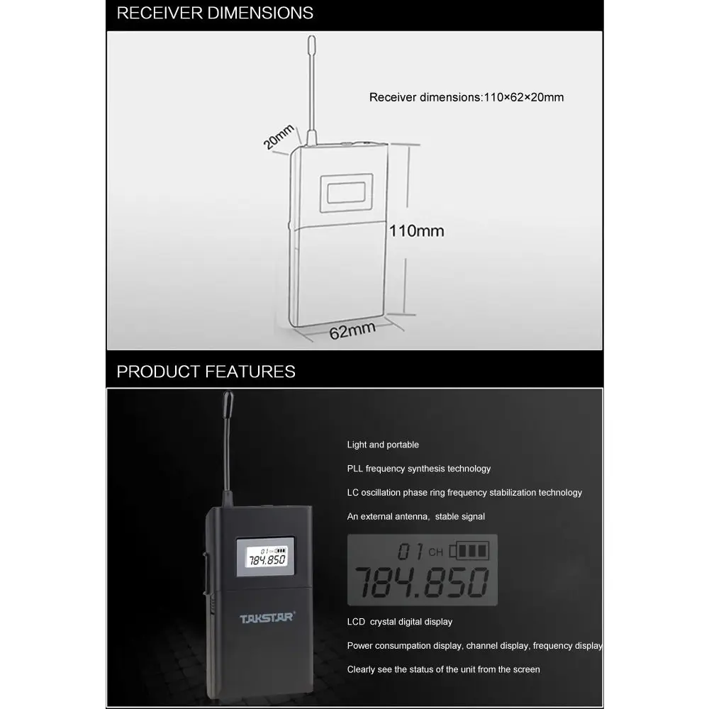 Беспроводные стереонаушники Takstar WPM 200 персональный беспроводной монитор UHF